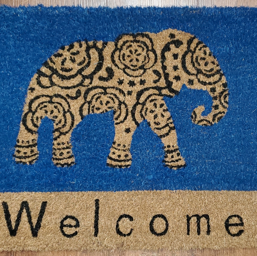 All Natural COIR Elephant Welcome Mat 18x27